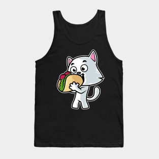 Cat Taco Kawaii Neko Anime Mexican food design Tank Top